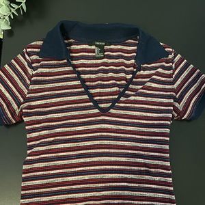 Striped blouse size S, very stretchy and full length (knitted material)